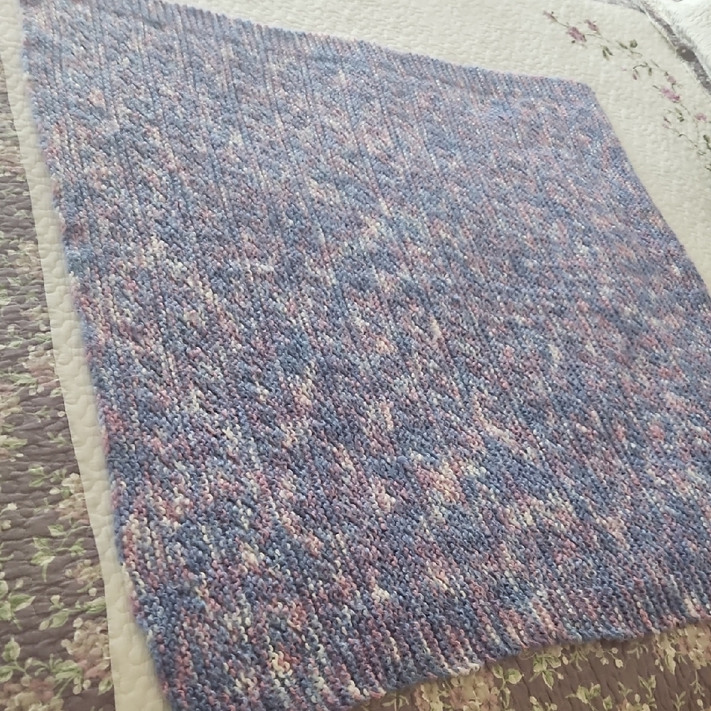 Handmade Multicolor Knit Blanket/Soft/40 x 37